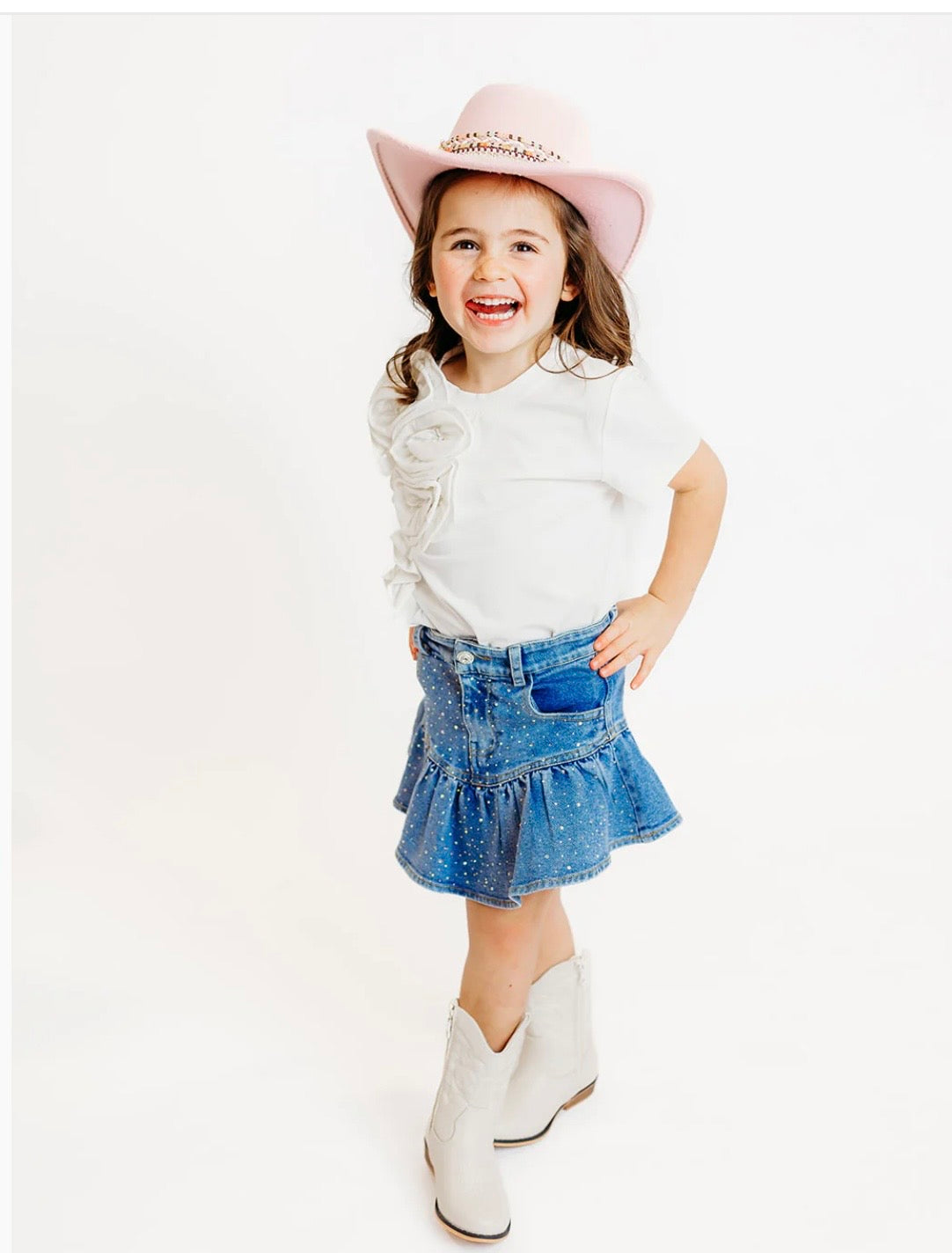 Rhinestone Denim Skirt